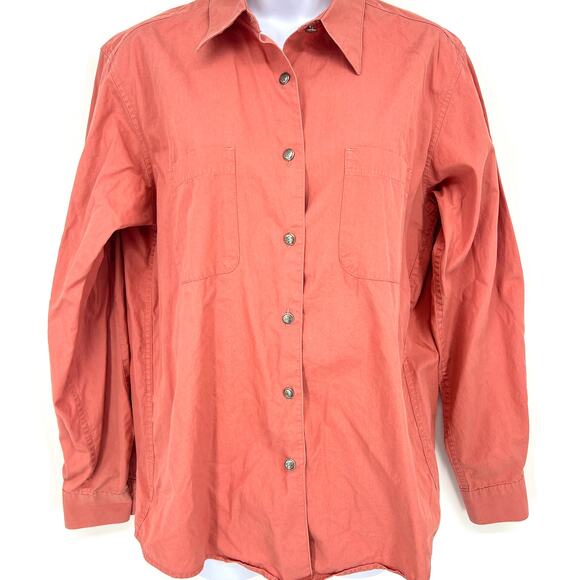 Eddie Bauer Womens Coral Button Up Shirt Size M - Picture 8 of 8